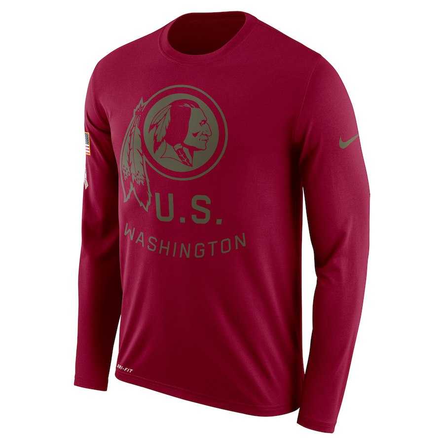 Men's Washington Redskins Nike Salute to Service Sideline Legend Performance Long Sleeve T-Shirt Burgundy,We sell and wholesale Men's Washington Redskins Nike Salute to Service Sideline Legend Performance Long Sleeve T-Shirt Burgundy on line form chian!